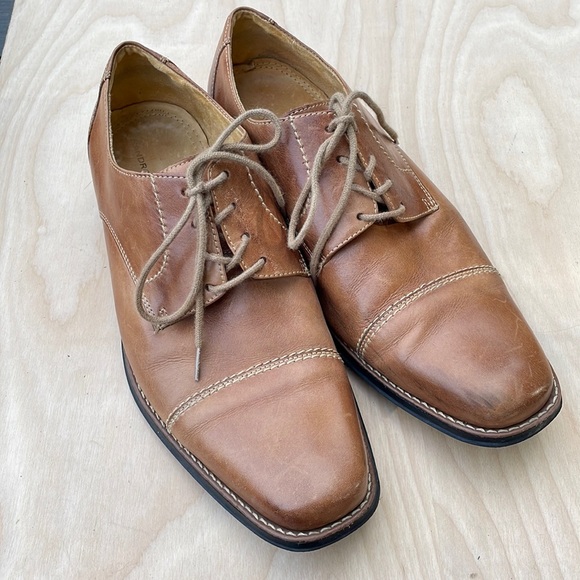 SANDRO MOSCOLONI Leather Bryan Cap Toe Derby Oxfords size 12 D - Picture 1 of 15